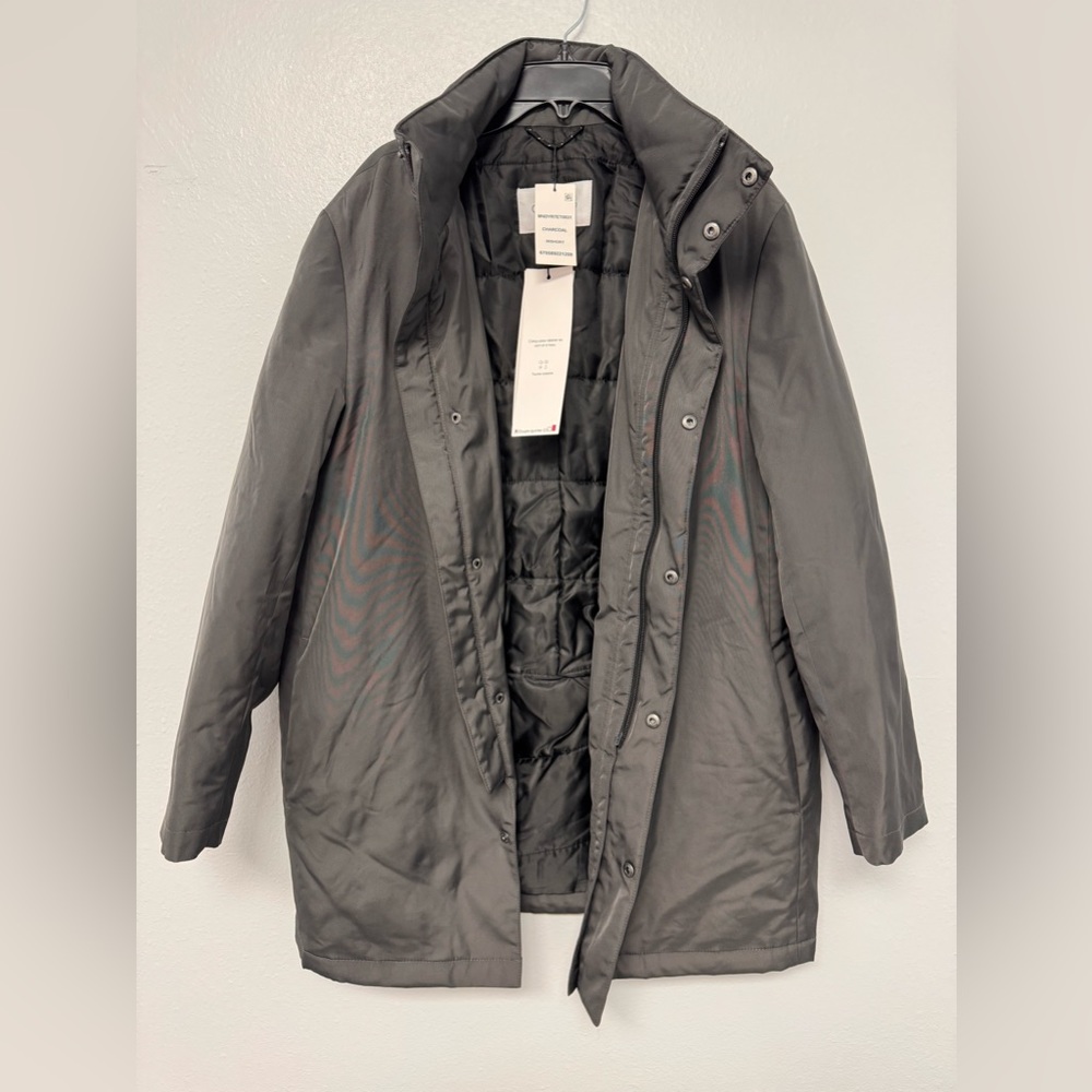 NWT! Calvin Klein light weight cold weather and rain coat! Slim fit with hood.